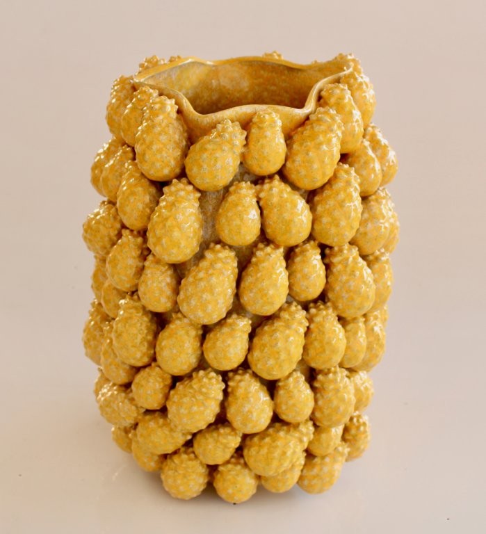 Extra Large Yellow Pineapple Ceramic Vase